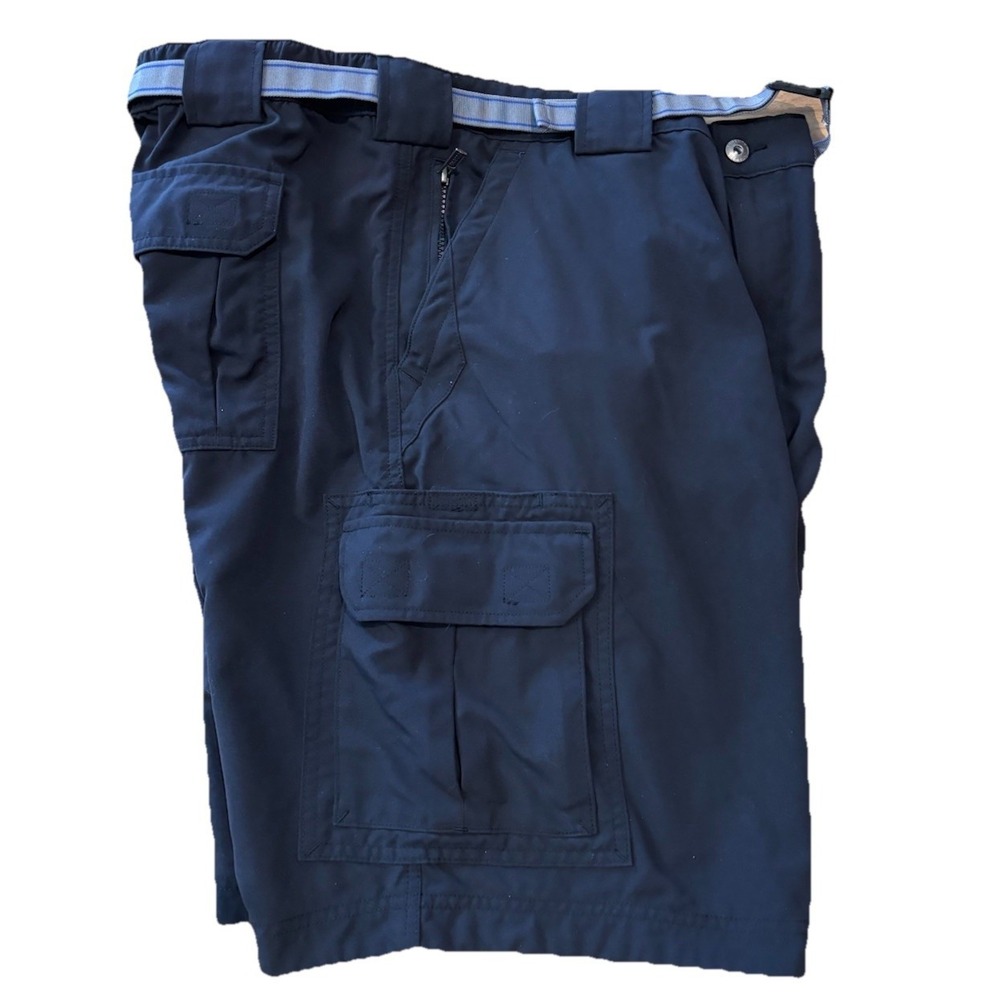Duluth Mens XL 40x11 Black Relaxed Fit Belted Stretch Cargo Shorts Gorpcore